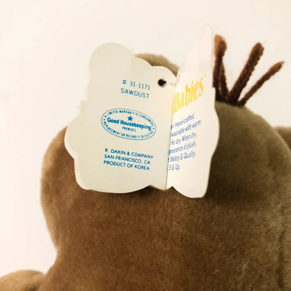 Vintage 1984 R Dakin Brown Beaver Stuffed Animal Plush Toy Sawdust Nature Babies - Picture 7 of 16